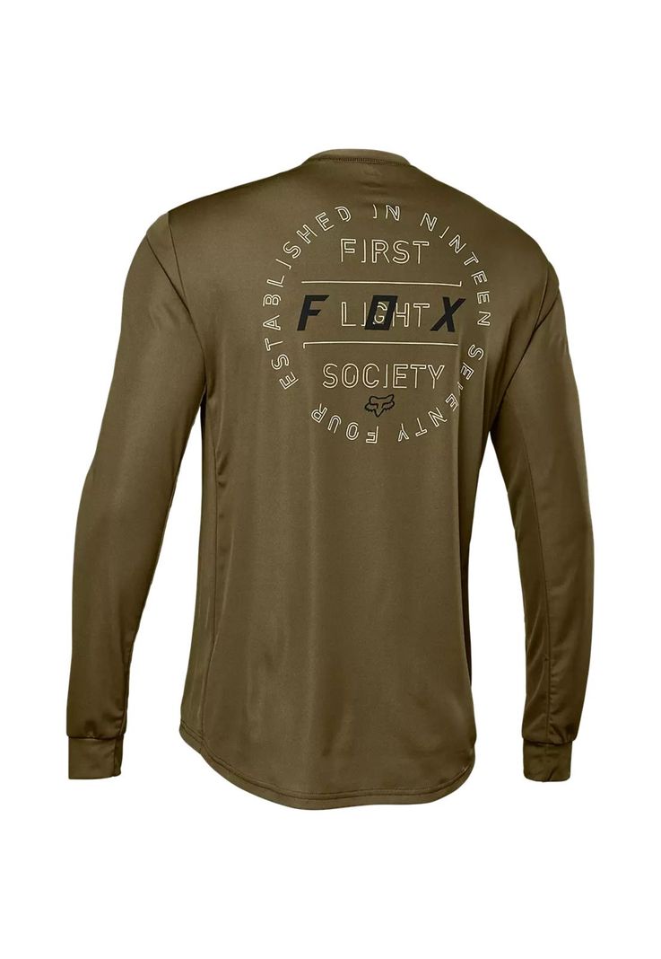 Polera Bicicleta Ranger Font Manga Larga Verde Fox-1
