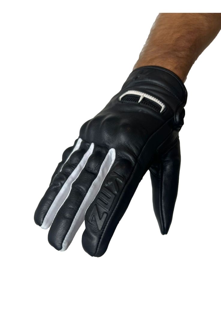 Guantes Moto Calle Mujer Women Negro/Blanco KMZ-0