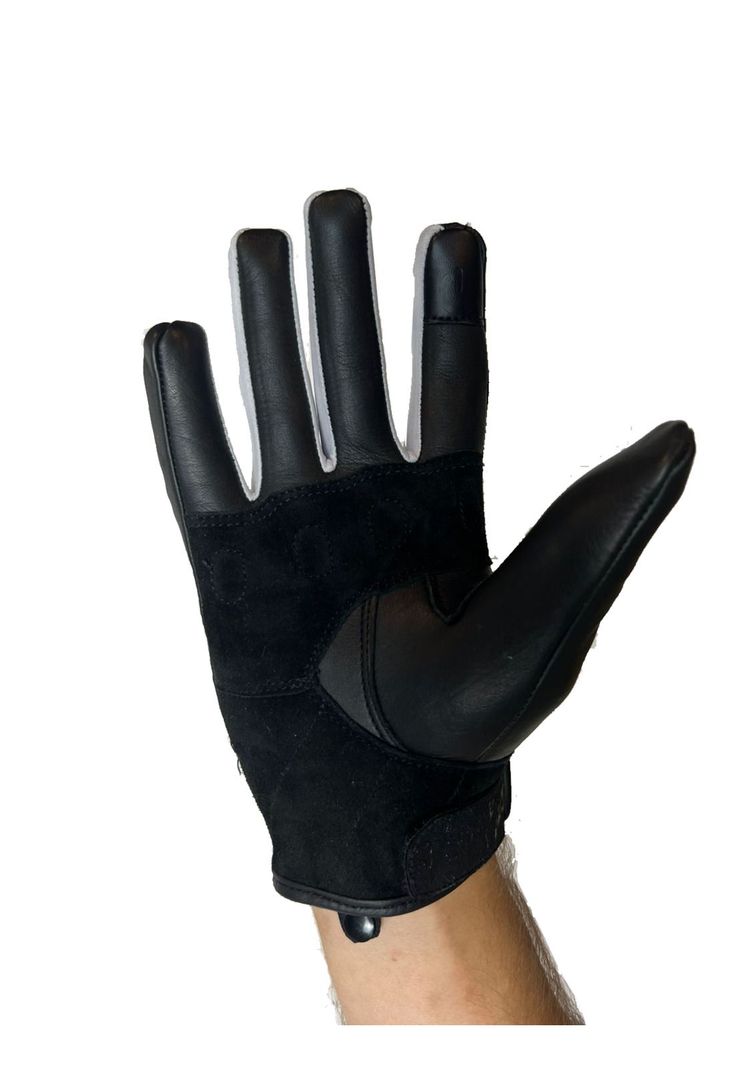Guantes Moto Calle Mujer Women Negro/Blanco KMZ-1