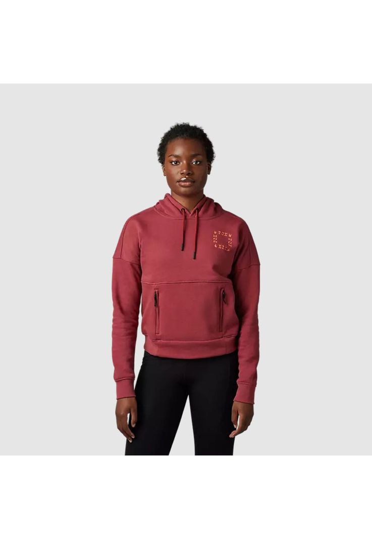 Poleron Lifestyle Mujer Hinkley DWR con Capucha Rojo Fox-0