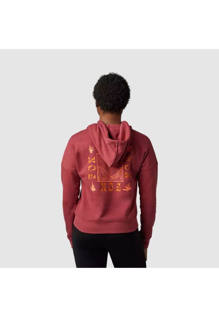 Poleron Lifestyle Mujer Hinkley DWR con Capucha Rojo Fox-1