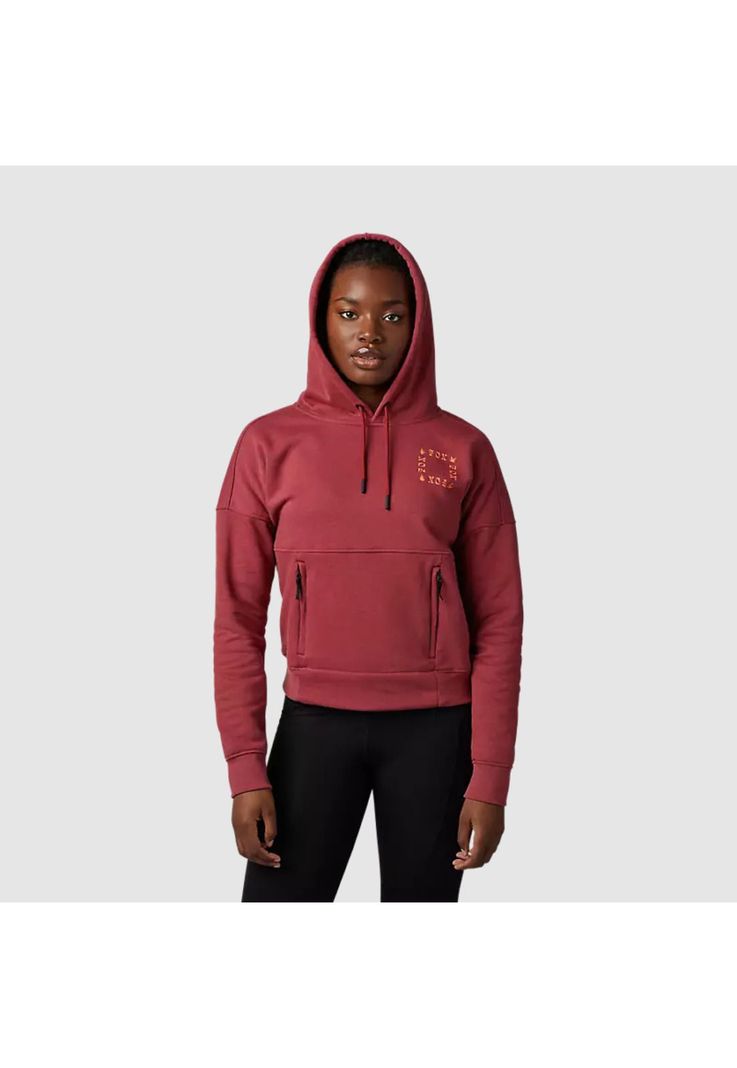Poleron Lifestyle Mujer Hinkley DWR con Capucha Rojo Fox-2