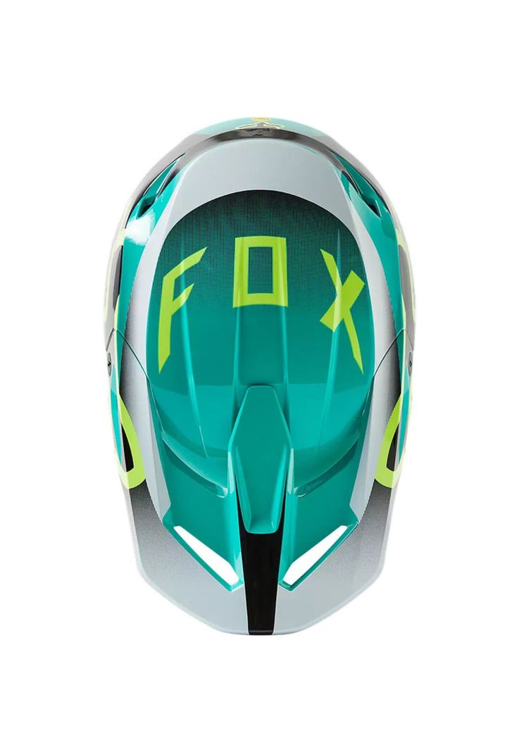 Casco Moto Niño V1 Leed Celeste Fox-3