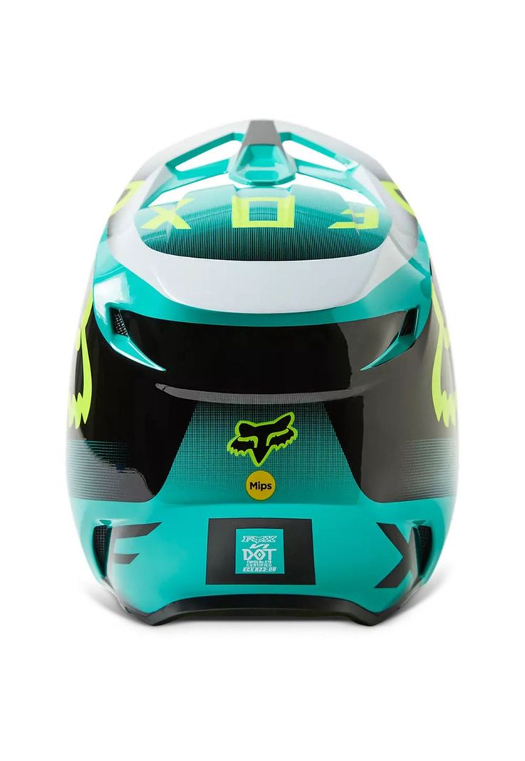 Casco Moto Niño V1 Leed Celeste Fox-5