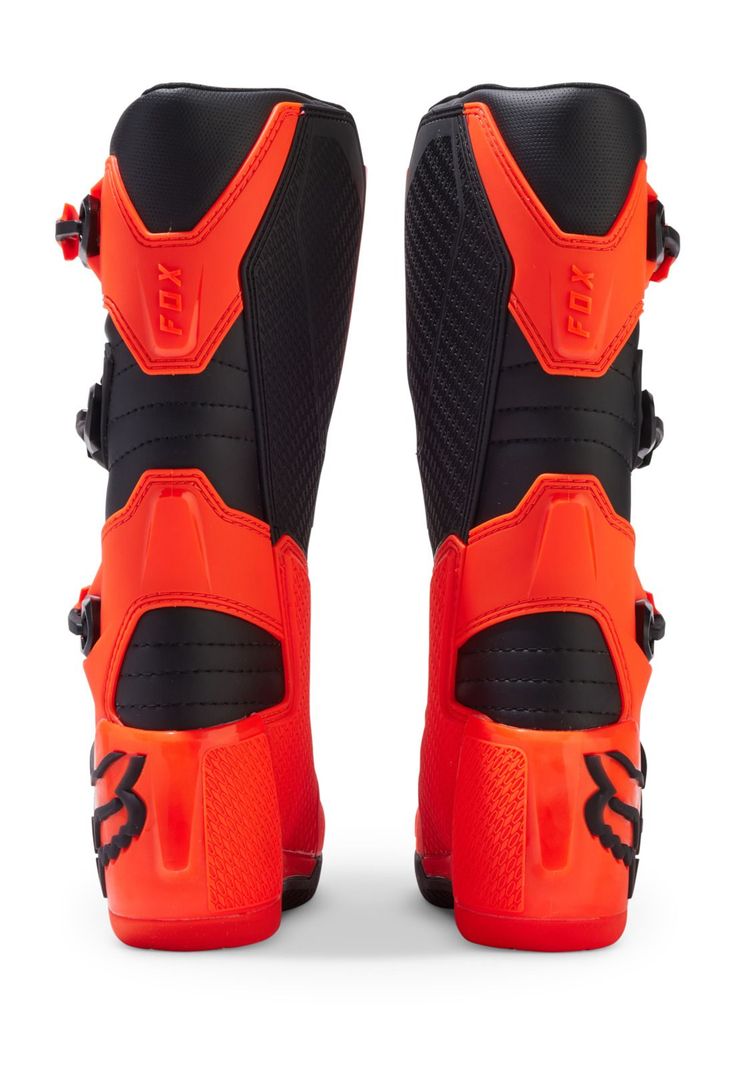 Botas Moto Niño Comp Naranjo Fluor Fox-3