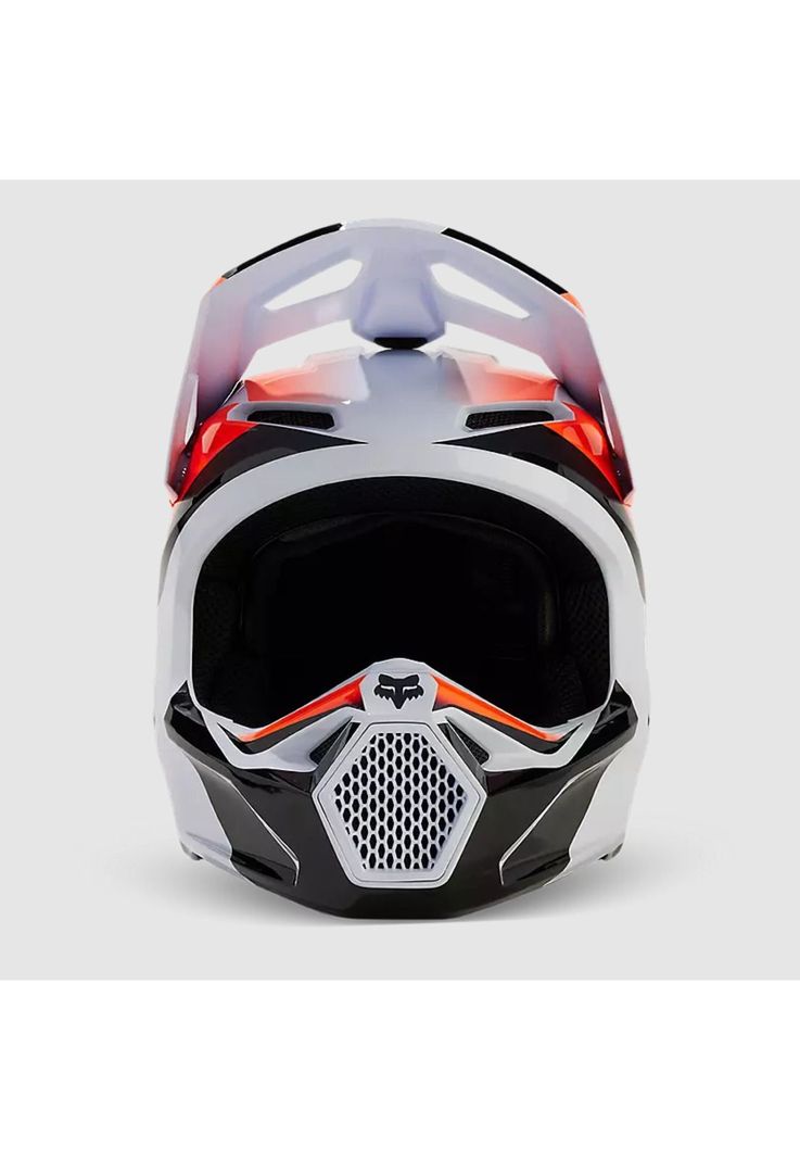 Casco Moto V1 Streak Blanco/Naranjo Fox-2