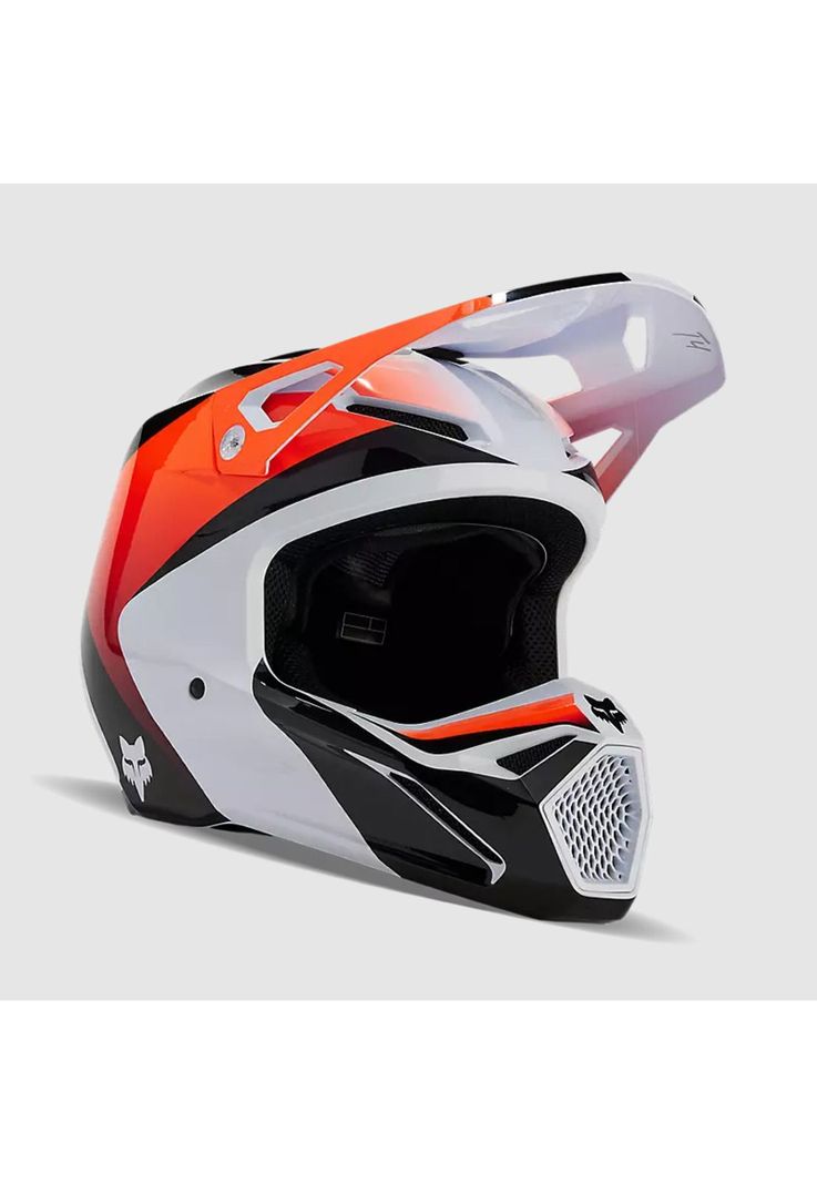 Casco Moto V1 Streak Blanco/Naranjo Fox-0