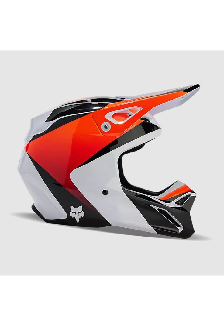 Casco Moto V1 Streak Blanco/Naranjo Fox-1