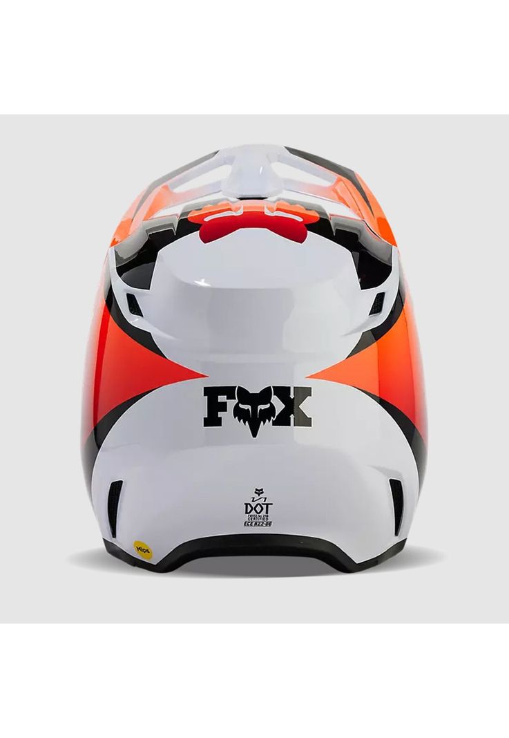 Casco Moto V1 Streak Blanco/Naranjo Fox-4