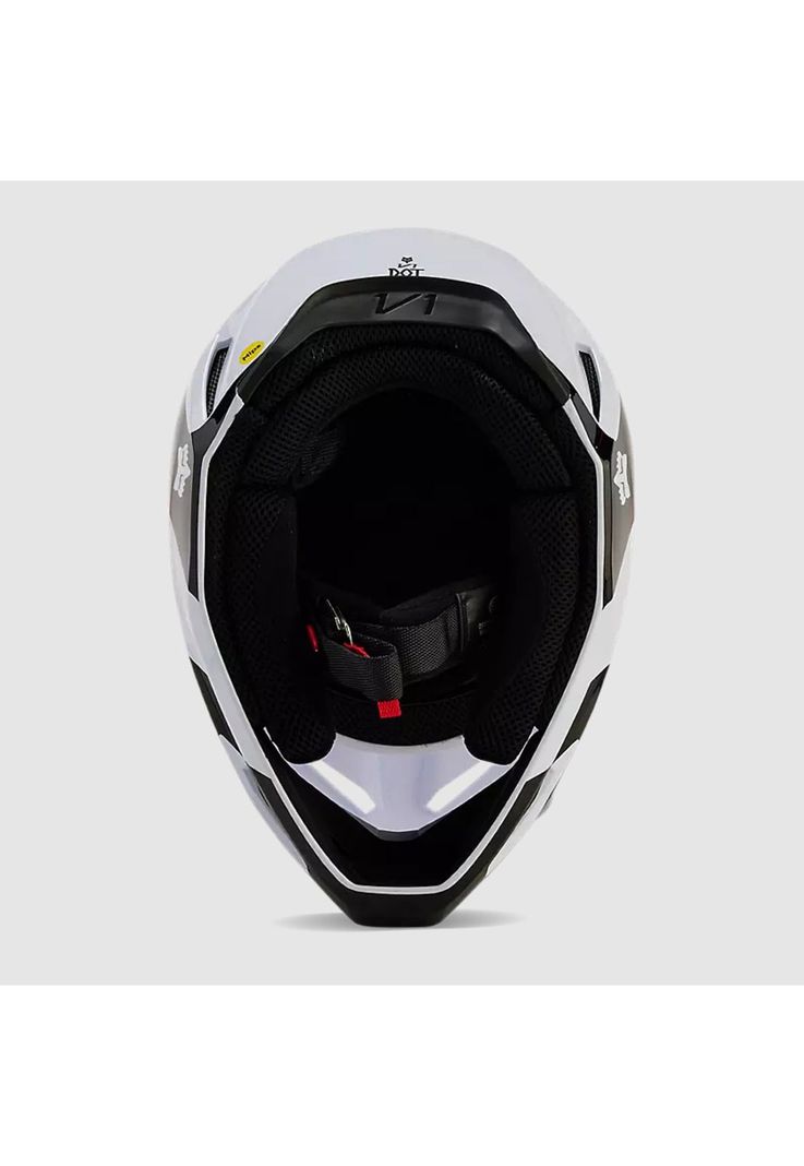 Casco Moto V1 Streak Blanco/Naranjo Fox-5