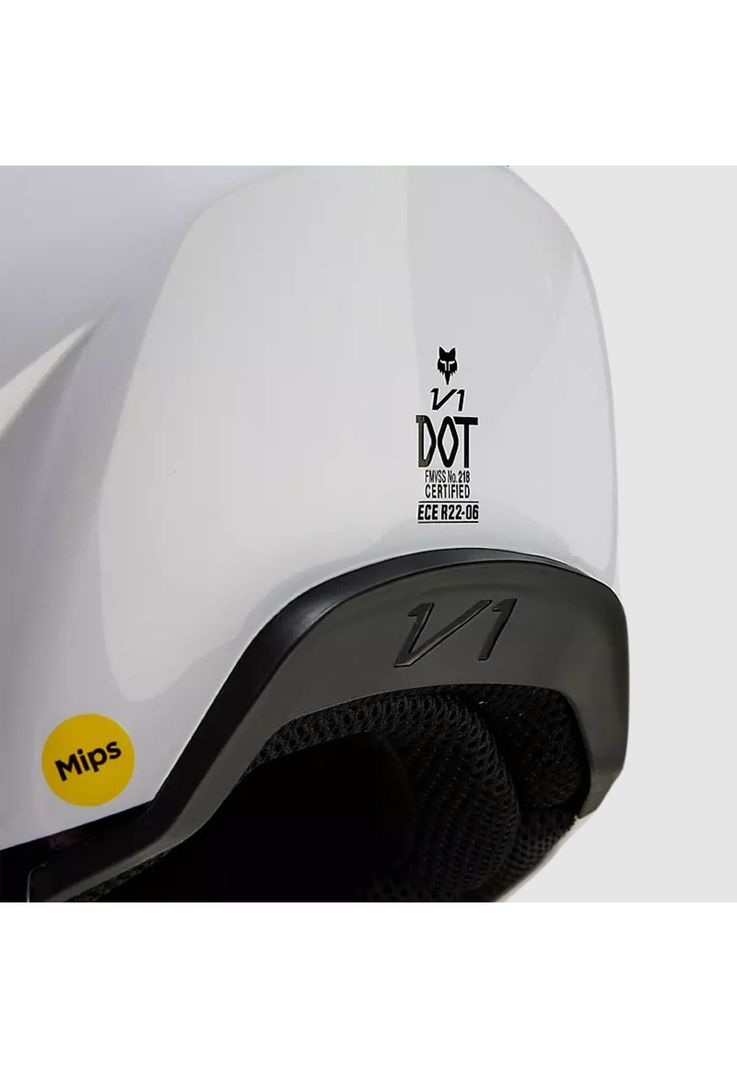 Casco Moto V1 Streak Blanco/Naranjo Fox-8