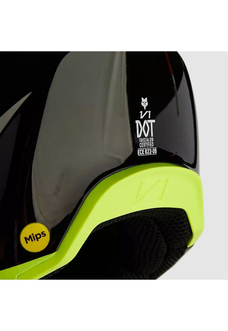 Casco Moto V1 Streak Negro/Amarillo Fox-8