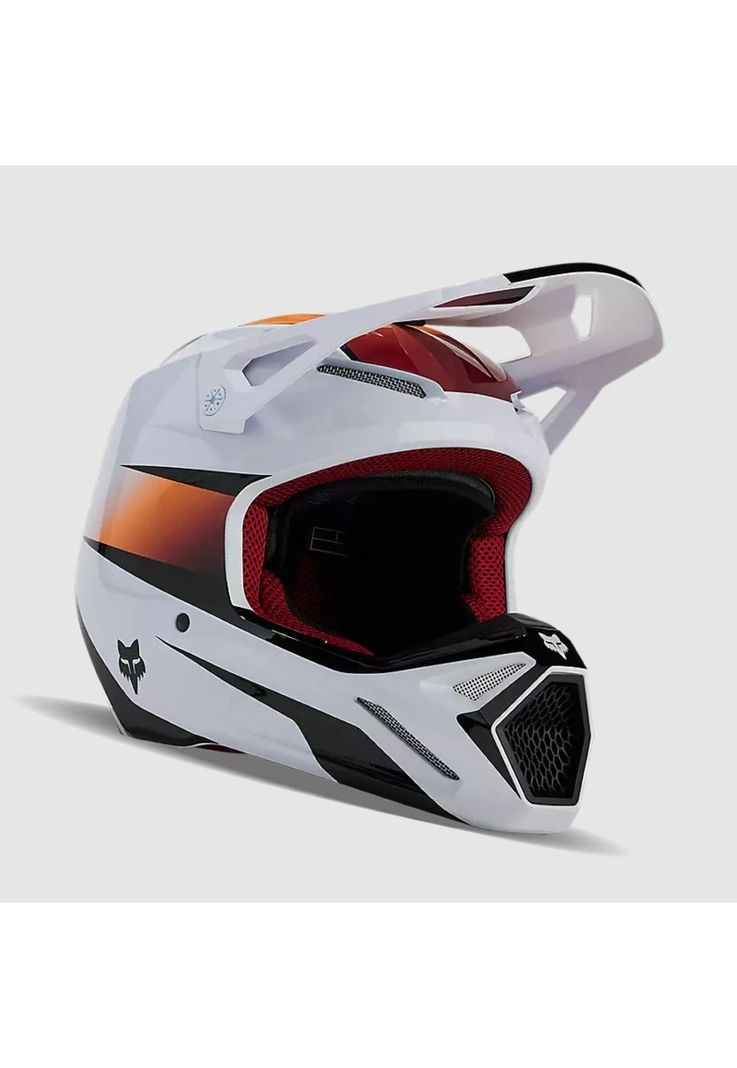 Casco Moto V1 Flora Blanco/Negro Fox-0