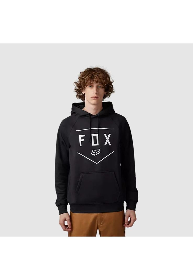 Poleron Lifestyle Pullover Shield con Capucha Negro Fox-0