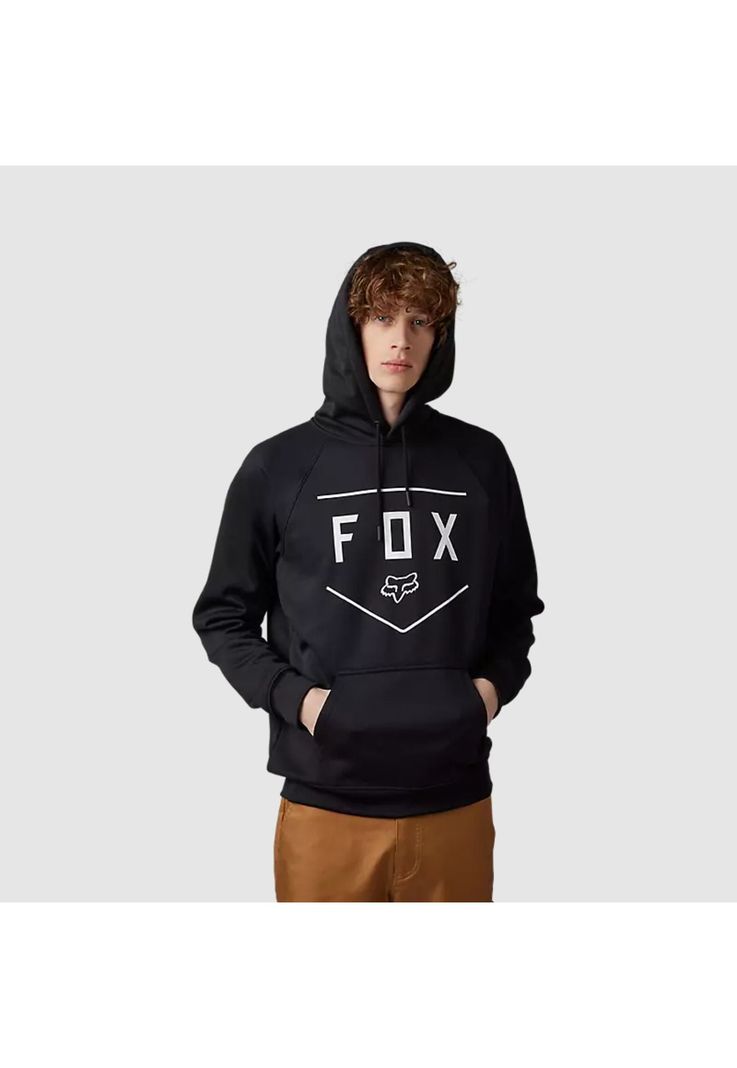 Poleron Lifestyle Pullover Shield con Capucha Negro Fox-1