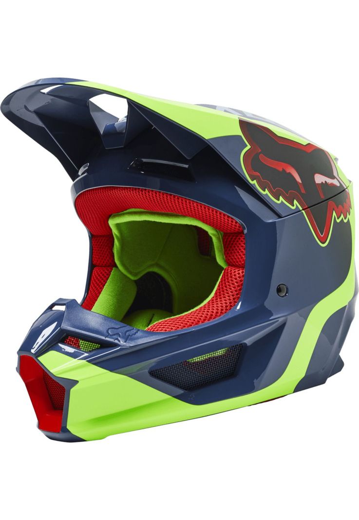 Casco Moto Niño V1 Venz Azul Fox-1