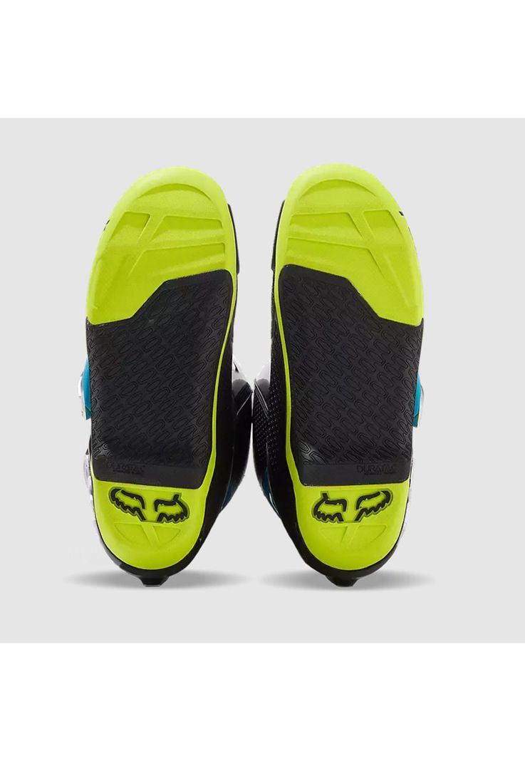 Botas Moto Motion Celeste/Verde Limon Fox-4