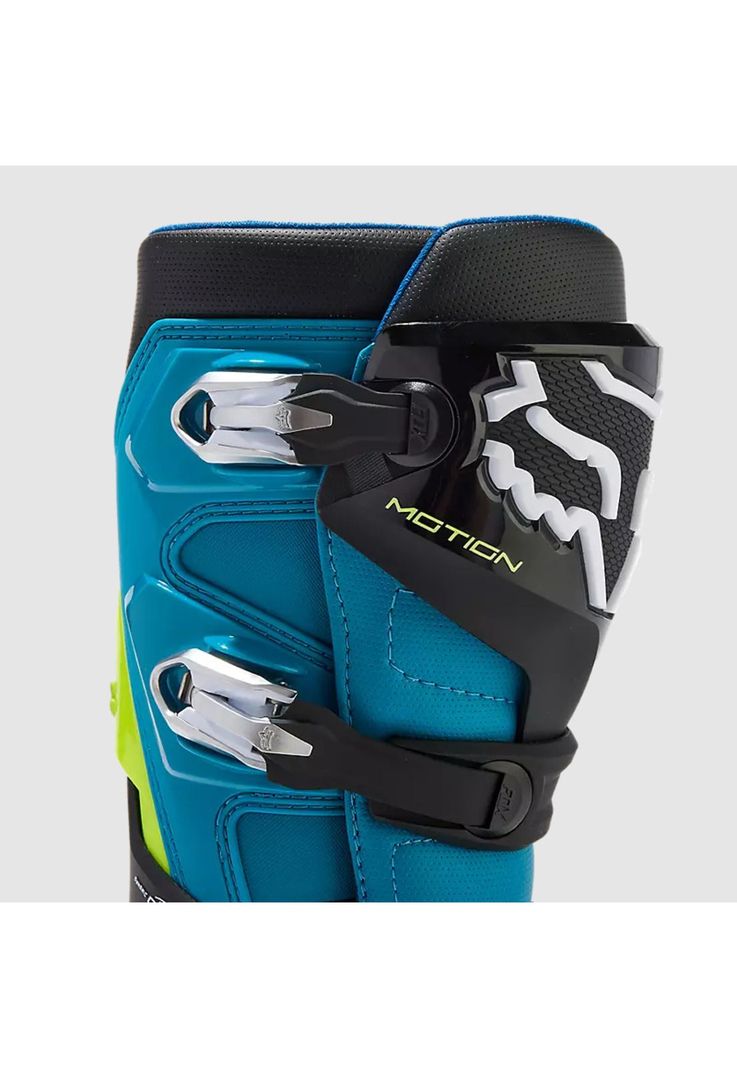 Botas Moto Motion Celeste/Verde Limon Fox-8
