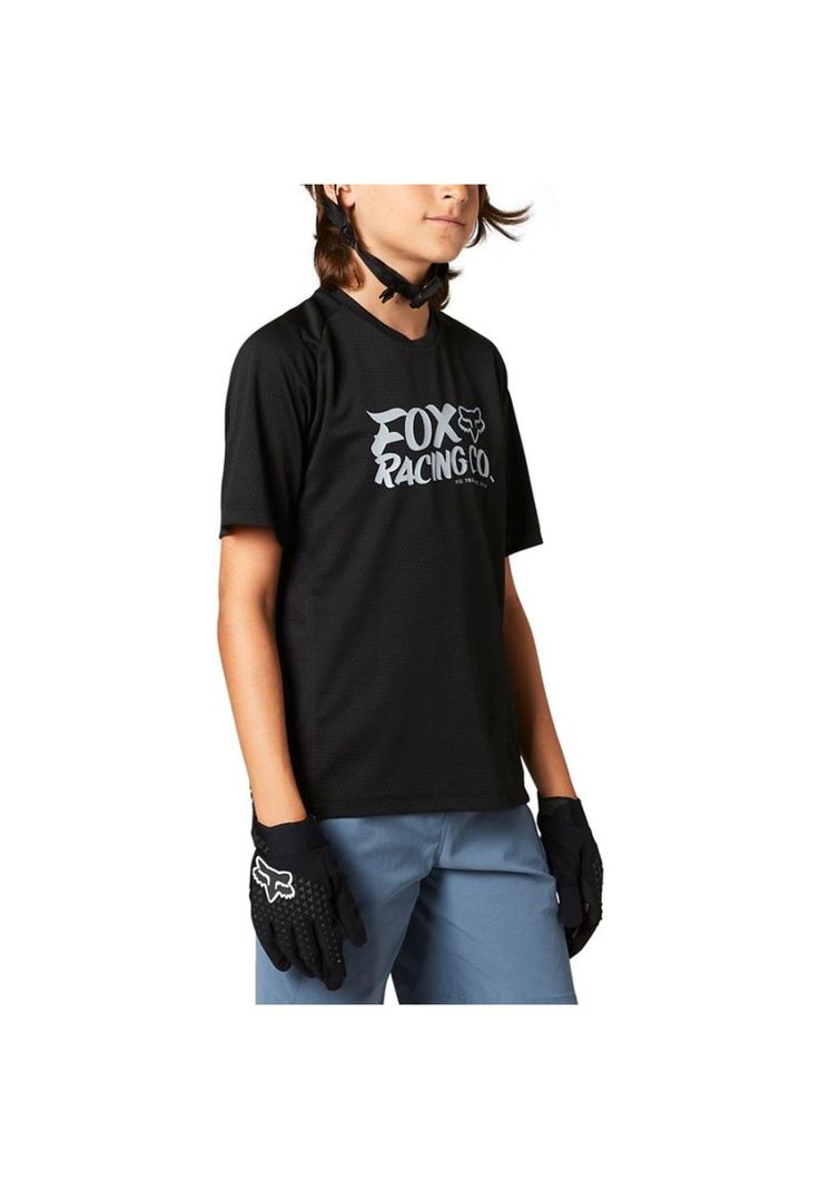 Polera Bicicleta Niño Defend Negro Fox-0