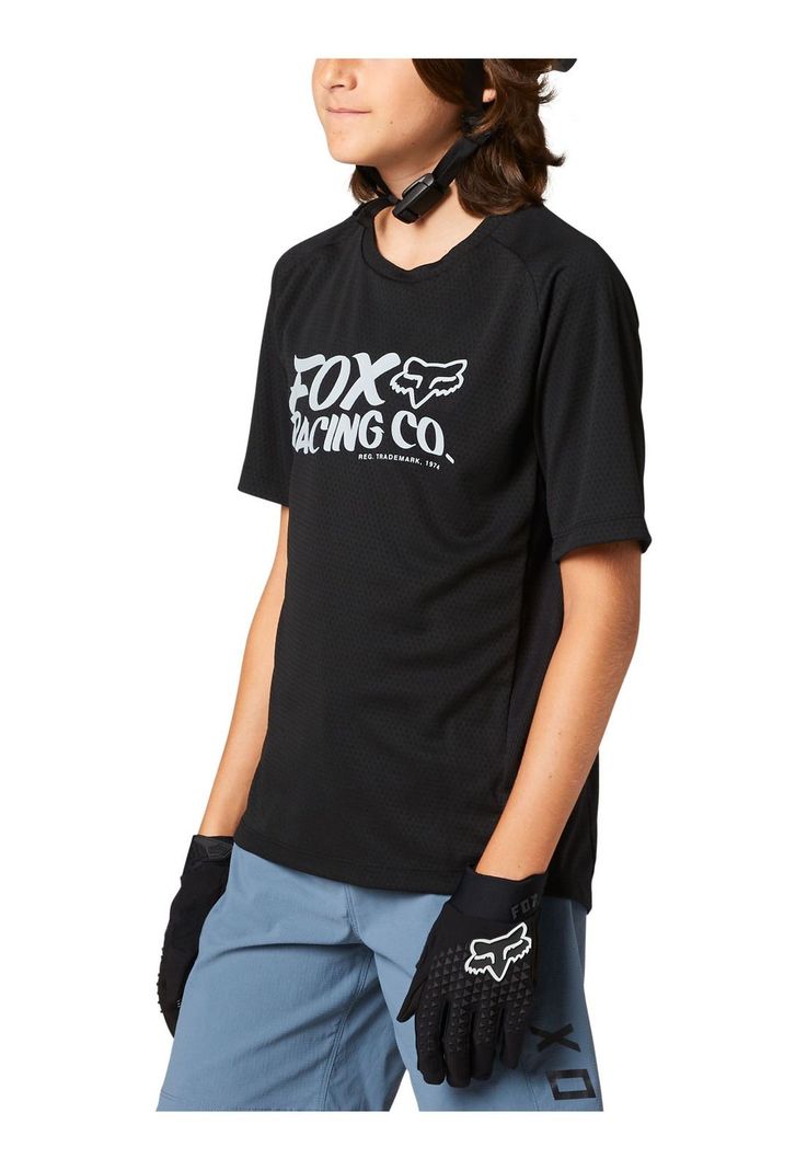 Polera Bicicleta Niño Defend Negro Fox-2