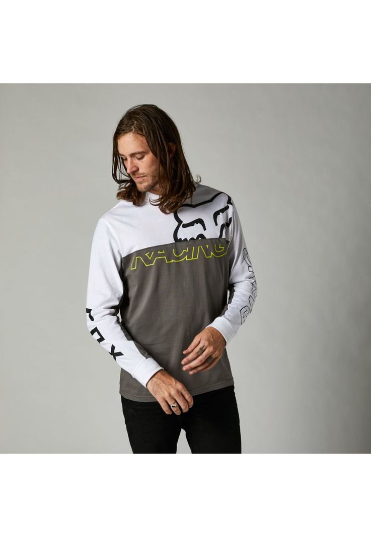 Polera Lifestyle Manga Larga Skew Blanco Fox-0