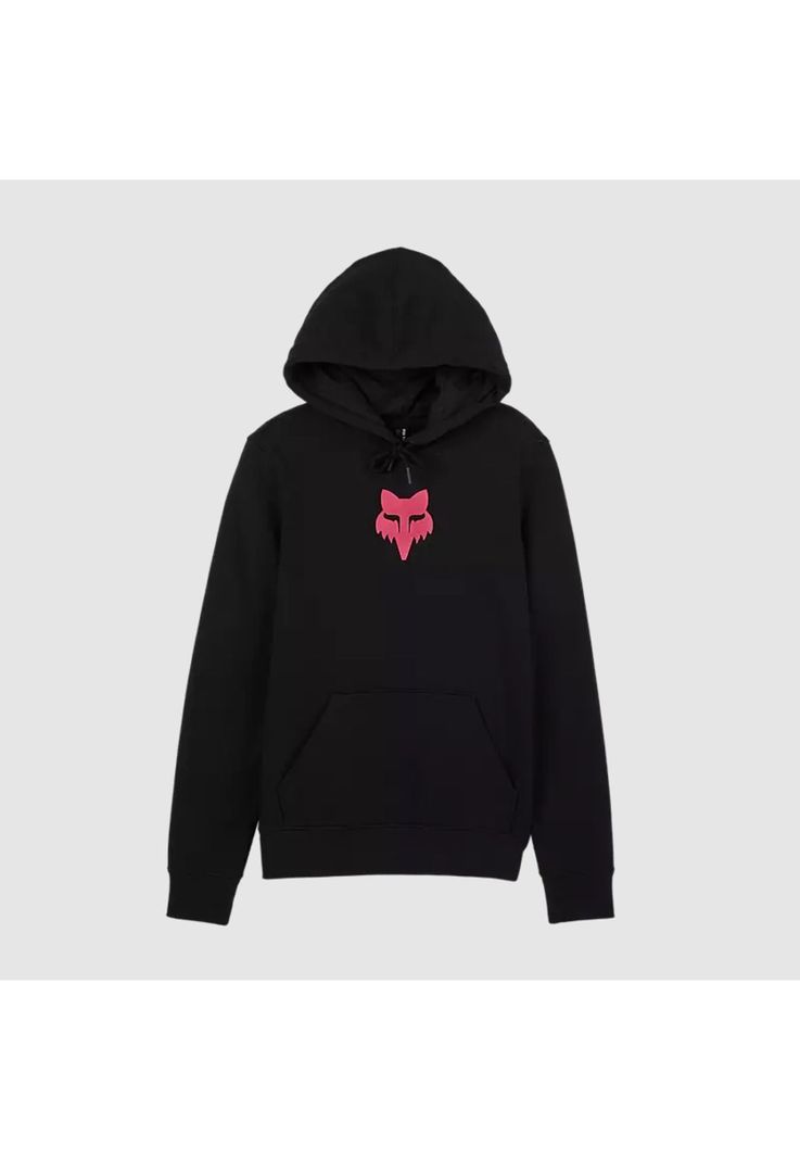 Poleron Lifestyle Mujer Canguro Fox Head Negro/Rosado Fox-0