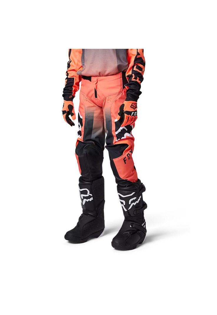 Pantalon Moto Niño 180 Leed Naranjo Fox-1