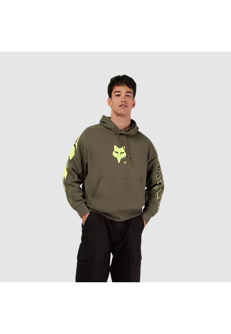 Poleron Lifestyle con Capucha Oversize Elevated Future Verde Fox-2