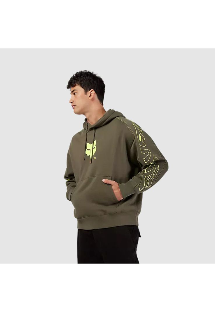 Poleron Lifestyle con Capucha Oversize Elevated Future Verde Fox-3