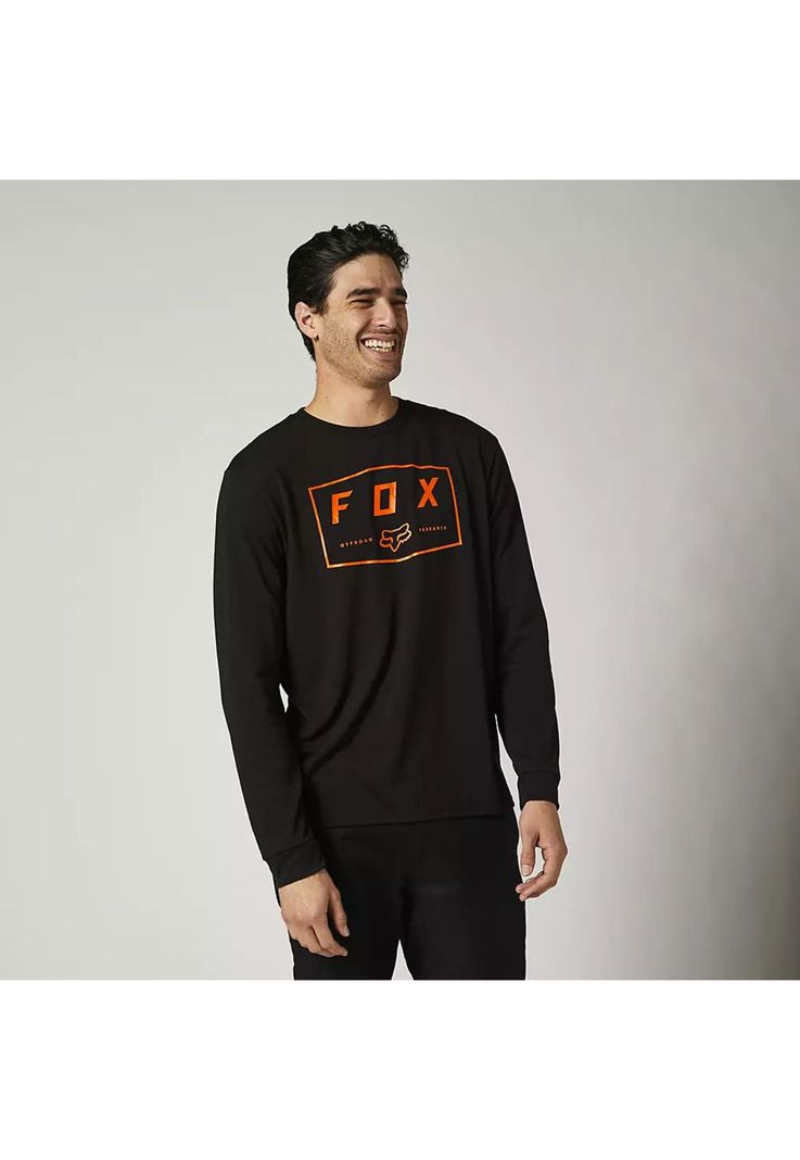 Polera Lifestyle Manga Larga Badger Negro Fox-0