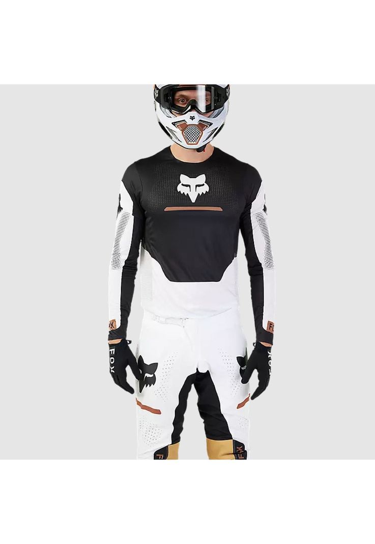 Polera Moto Flexair Optical Negro/Blanco Fox-1