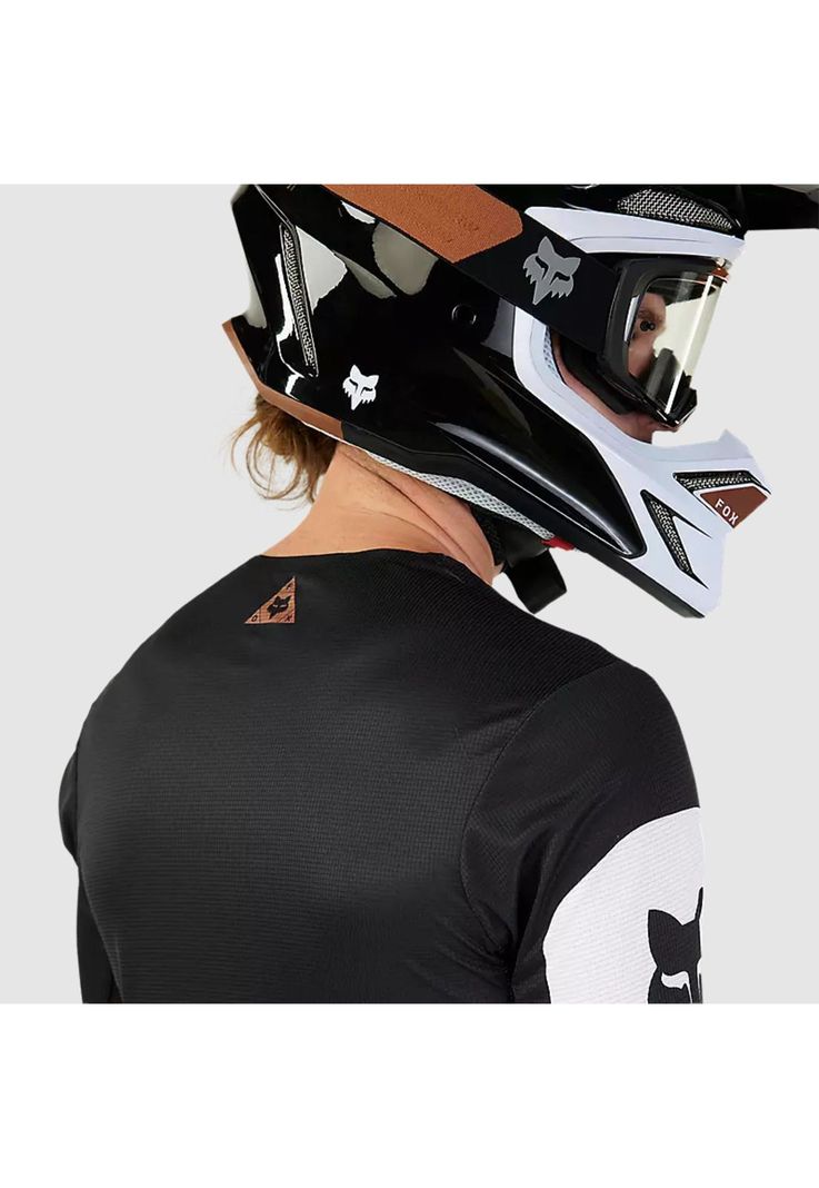 Polera Moto Flexair Optical Negro/Blanco Fox-4
