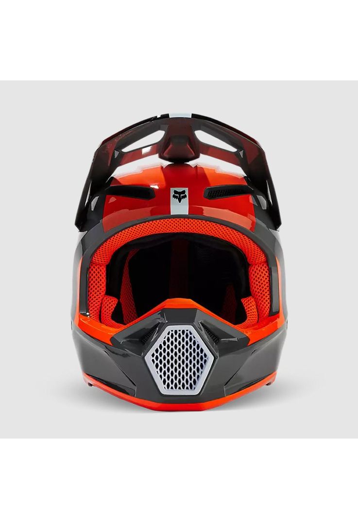Casco Moto Niño V1 Ballast Gris/Naranjo Fox-2