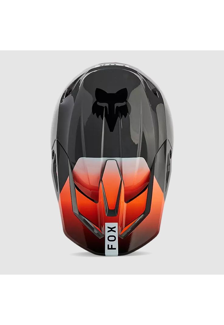 Casco Moto Niño V1 Ballast Gris/Naranjo Fox-3