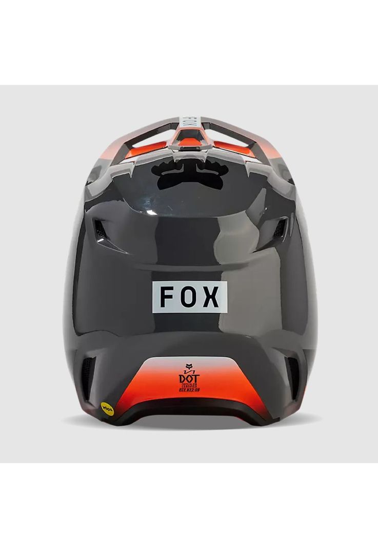 Casco Moto Niño V1 Ballast Gris/Naranjo Fox-4