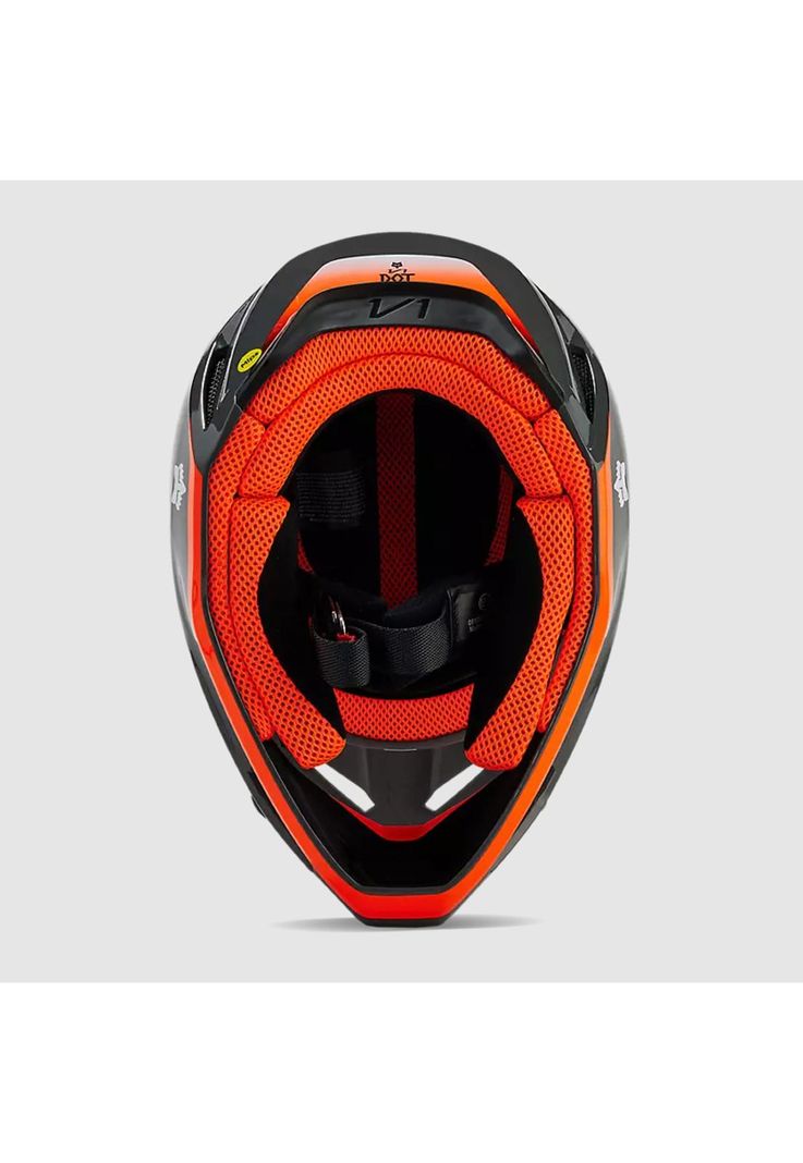 Casco Moto Niño V1 Ballast Gris/Naranjo Fox-5