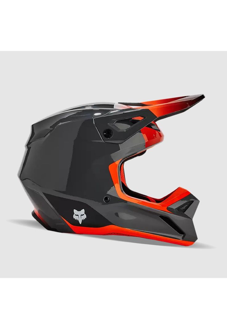 Casco Moto Niño V1 Ballast Gris/Naranjo Fox-1