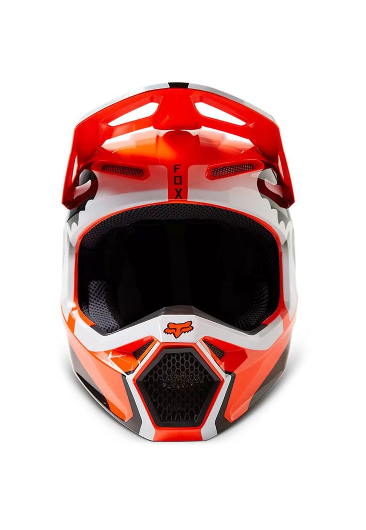 Casco Moto Niño V1 Leed Naranjo Fox-4