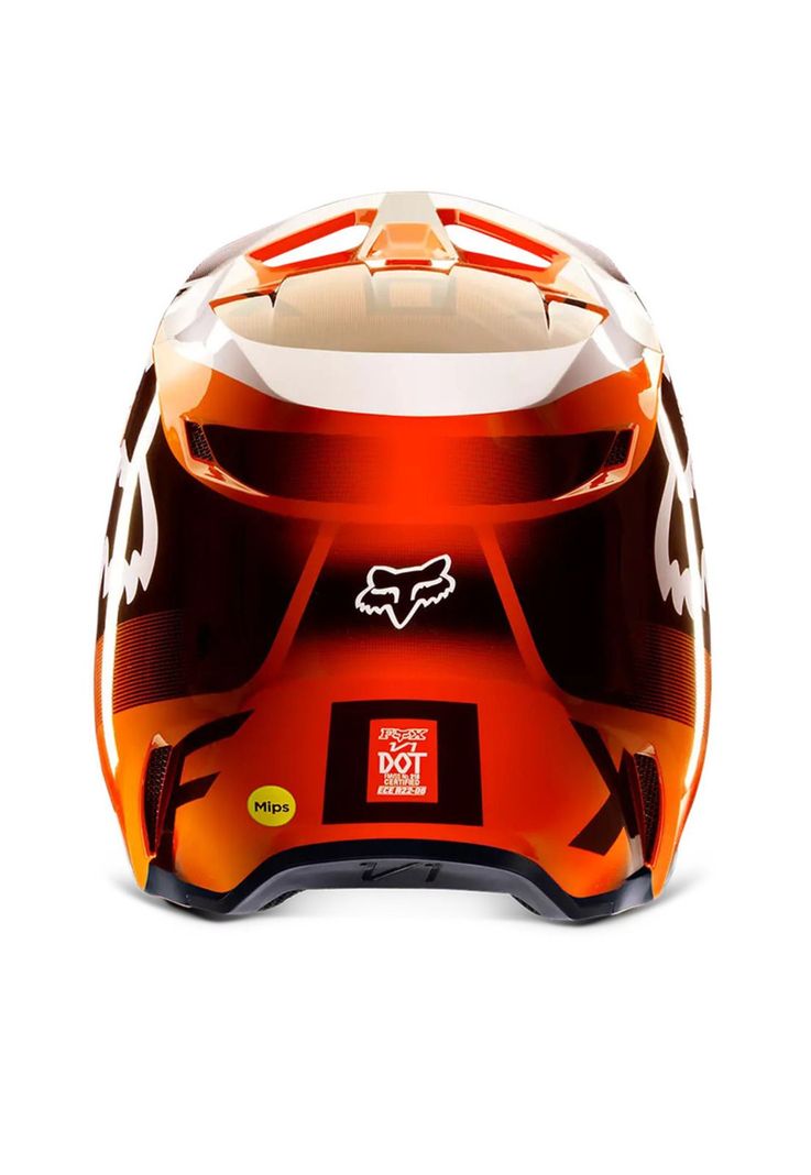 Casco Moto Niño V1 Leed Naranjo Fox-5