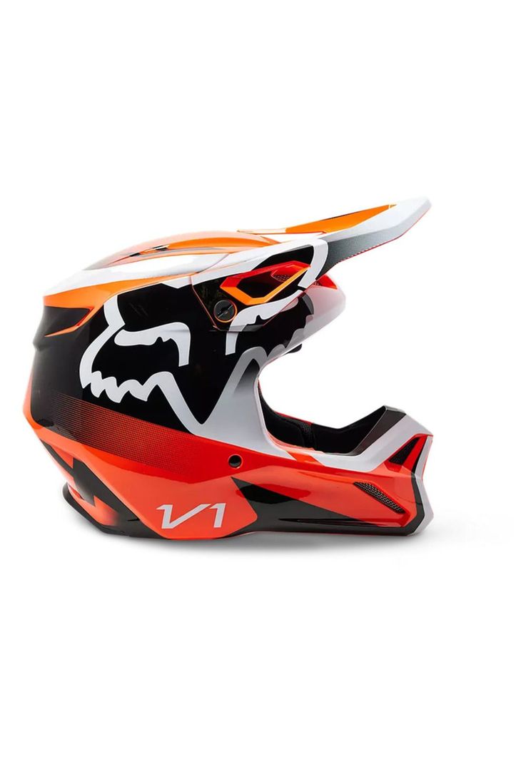 Casco Moto Niño V1 Leed Naranjo Fox-1