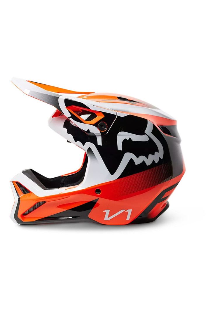 Casco Moto Niño V1 Leed Naranjo Fox-2