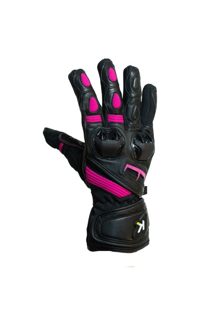 Guantes Moto Calle Mujer Women II Negro/Rosado KMZ-0