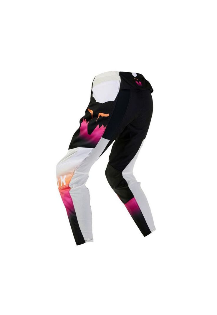 Pantalon Moto Infantil Niña 180 Flora Negro/Rosado Fox-1