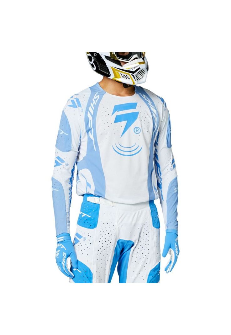 Polera Moto Blue Label Nirvana Blanco/Azul Shift-0