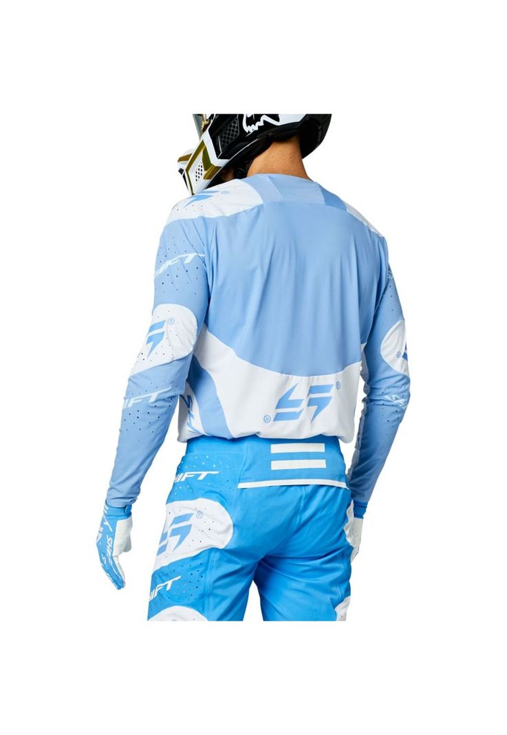 Polera Moto Blue Label Nirvana Blanco/Azul Shift-1