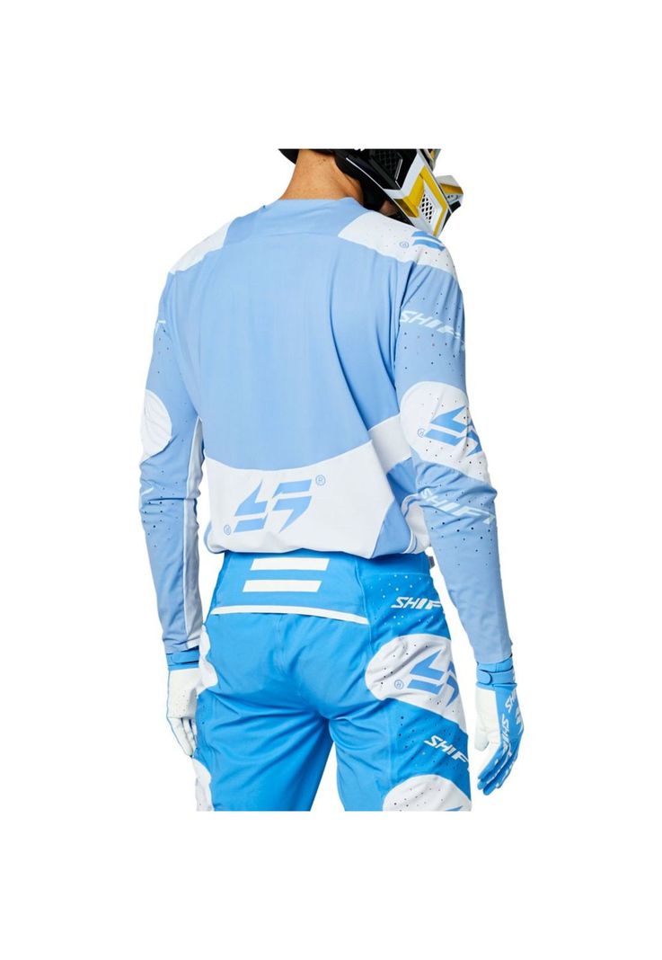 Polera Moto Blue Label Nirvana Blanco/Azul Shift-3