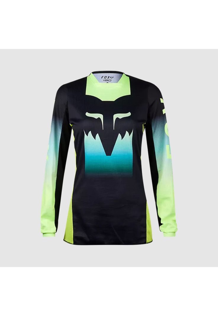 Polera Moto Mujer 180 Flora Negro/Amarillo Fox-0