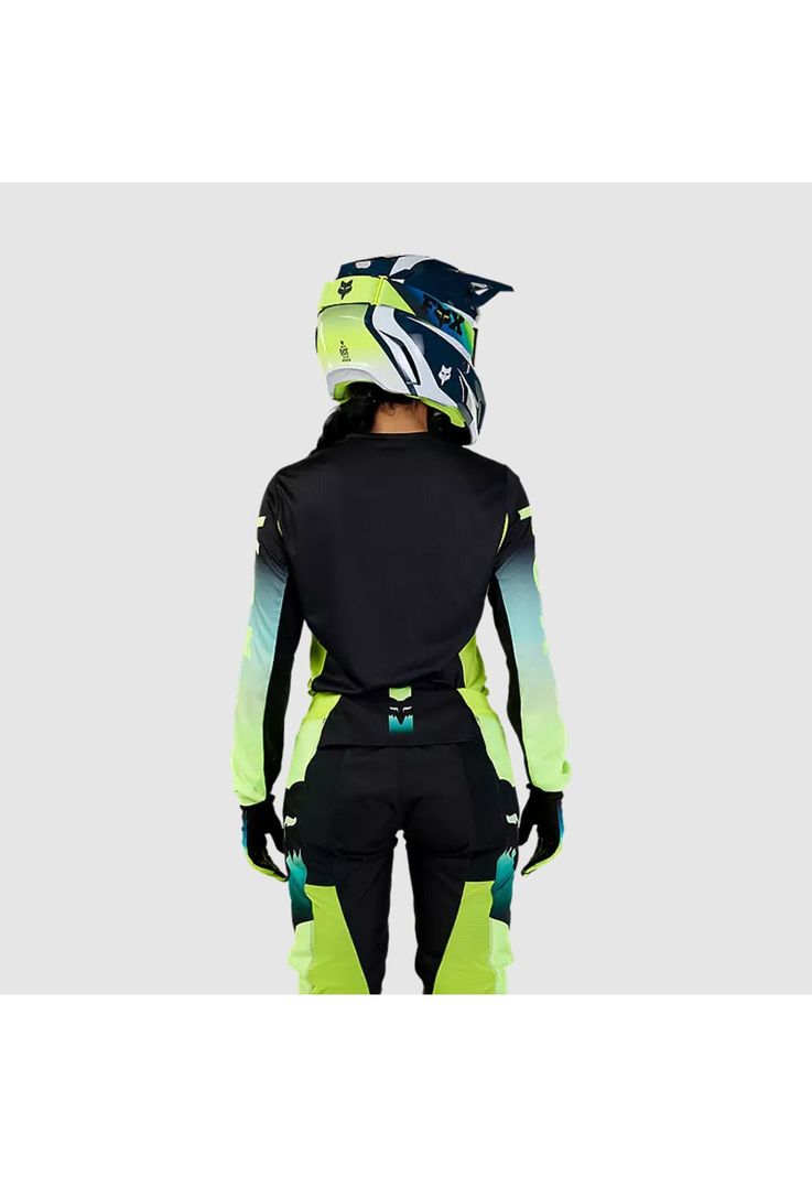 Polera Moto Mujer 180 Flora Negro/Amarillo Fox-2