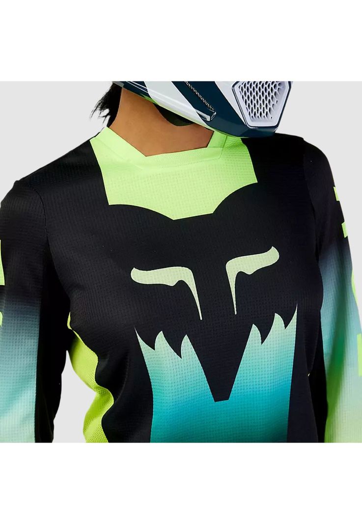 Polera Moto Mujer 180 Flora Negro/Amarillo Fox-5