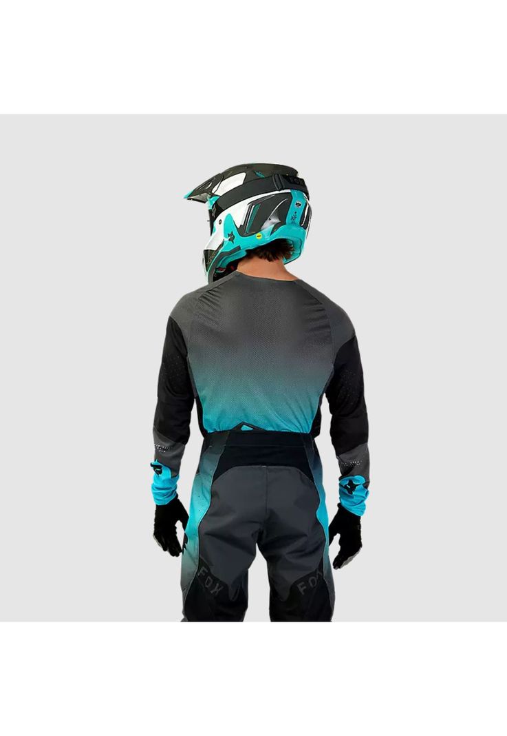 Polera Moto 360 Revise Negro/Celeste Fox -2